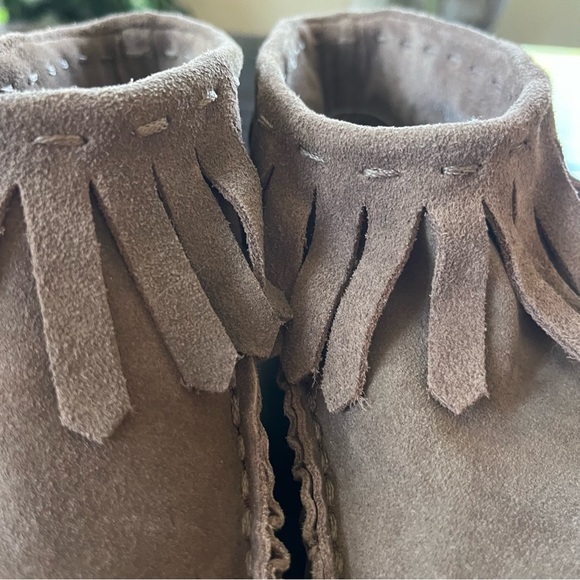 Splendid Womens Brown Suede Fringe Moccasins Ankle Boot Shoes size 8 - Picture 10 of 11
